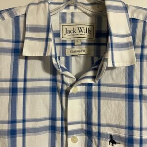 Jack Wills Fabulously British Blue Plaid Men's Shirt size L